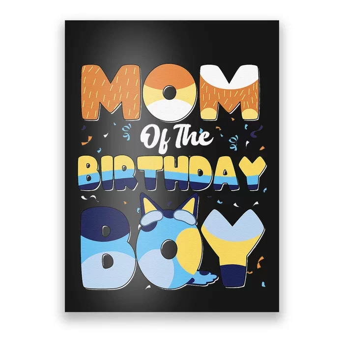 Funny Mom And Dad Birthday Boy Dog Family Matching Gift Poster