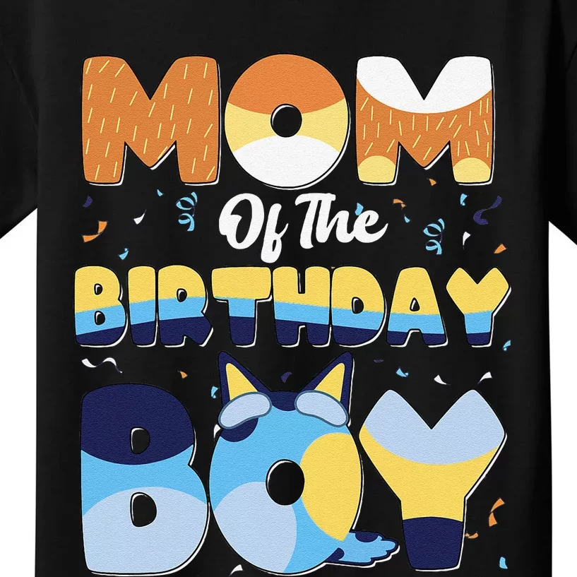 Funny Mom And Dad Birthday Boy Dog Family Matching Gift Kids T-Shirt