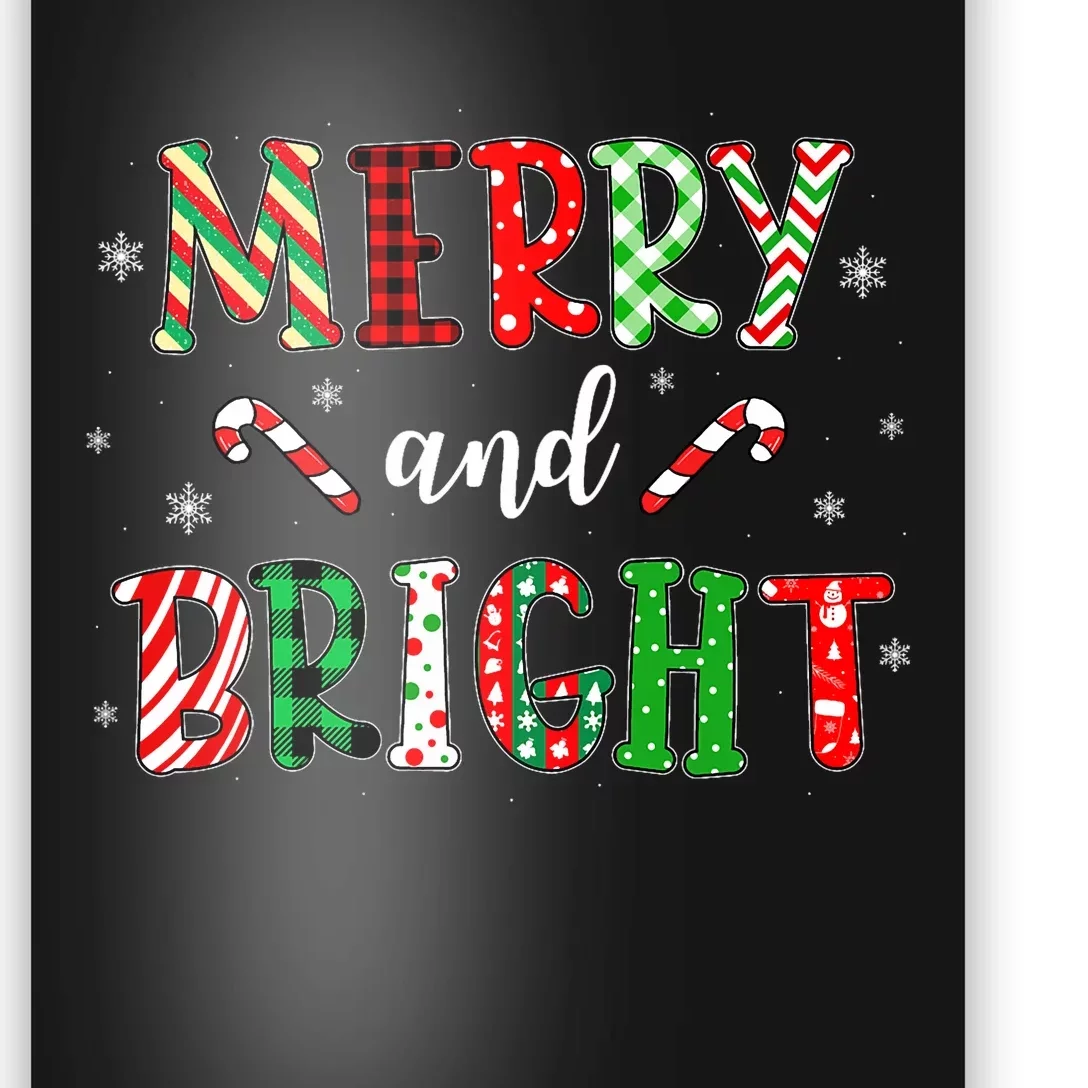 Funny Merry And Bright Christmas Lights Xmas Holiday Poster