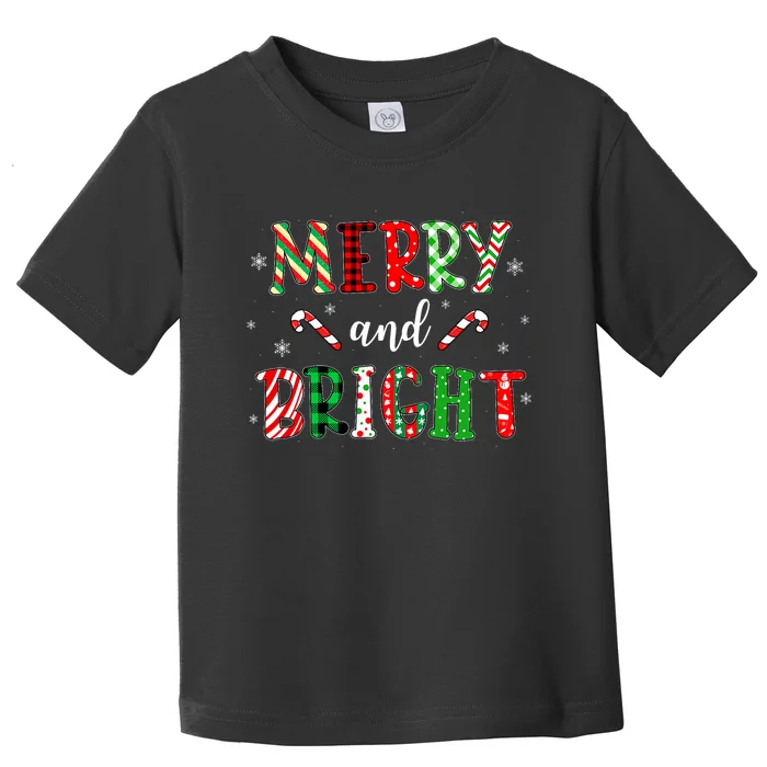 Funny Merry And Bright Christmas Lights Xmas Holiday Toddler T-Shirt