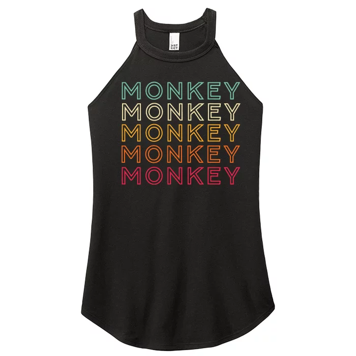 Funny Monkey Ape Gorilla Retro Monkey Women’s Perfect Tri Rocker Tank