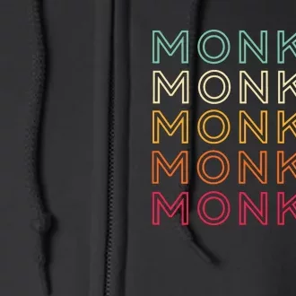 Funny Monkey Ape Gorilla Retro Monkey Full Zip Hoodie