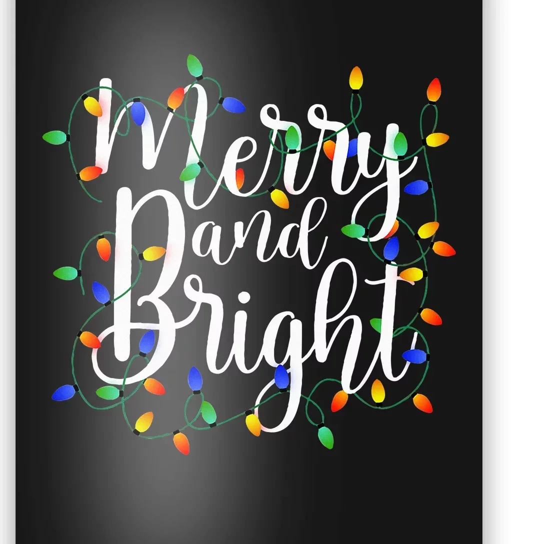 Funny Merry and Bright Christmas Lights Xmas Holiday Poster