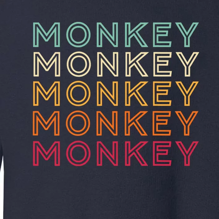 Funny Monkey Ape Gorilla Retro Monkey Toddler Sweatshirt