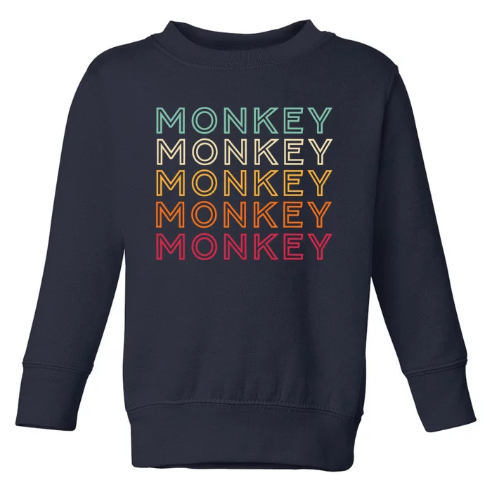 Funny Monkey Ape Gorilla Retro Monkey Toddler Sweatshirt