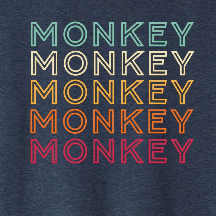 Funny Monkey Ape Gorilla Retro Monkey Women's Crop Top Tee