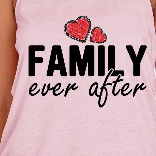 Family Matching Adoption Dad Mom Family Ever After Gift Women's Knotted Racerback Tank