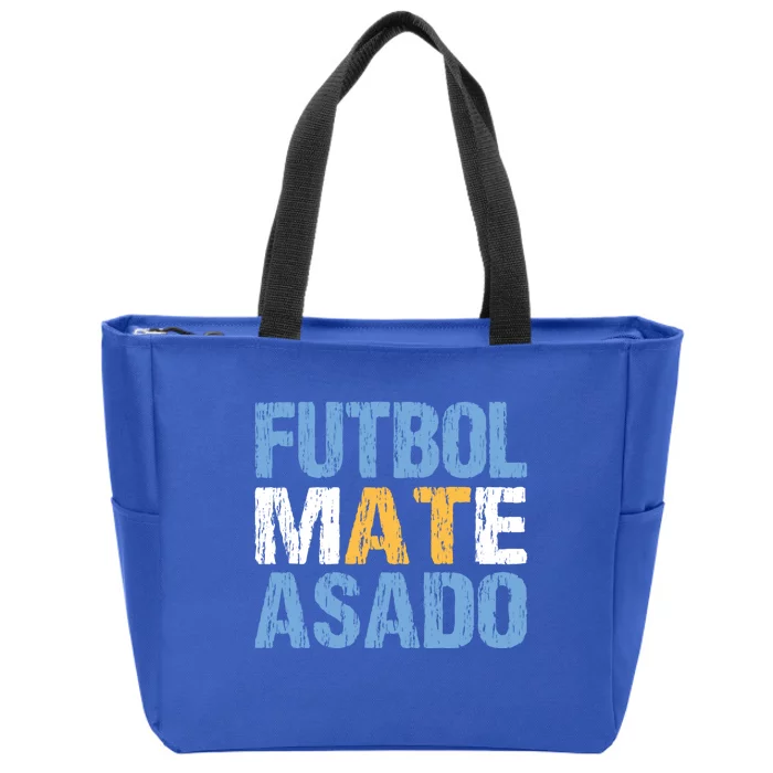 Futbol Mate Asado Funny Argentinian Pride Argentina Gift Zip Tote Bag