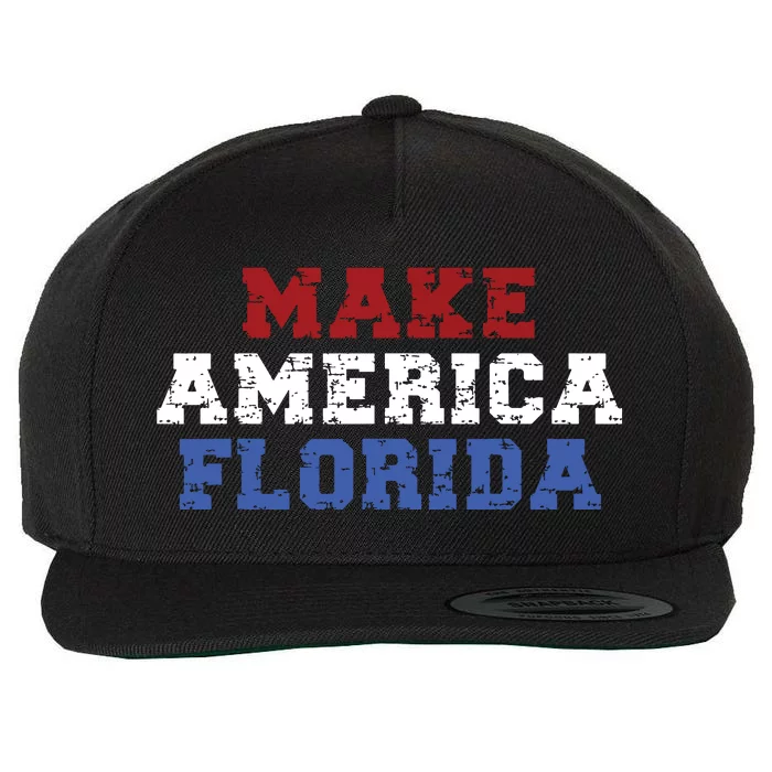 Funny Make America Florida Desantis 2024 Election Sarcastic Wool Snapback Cap