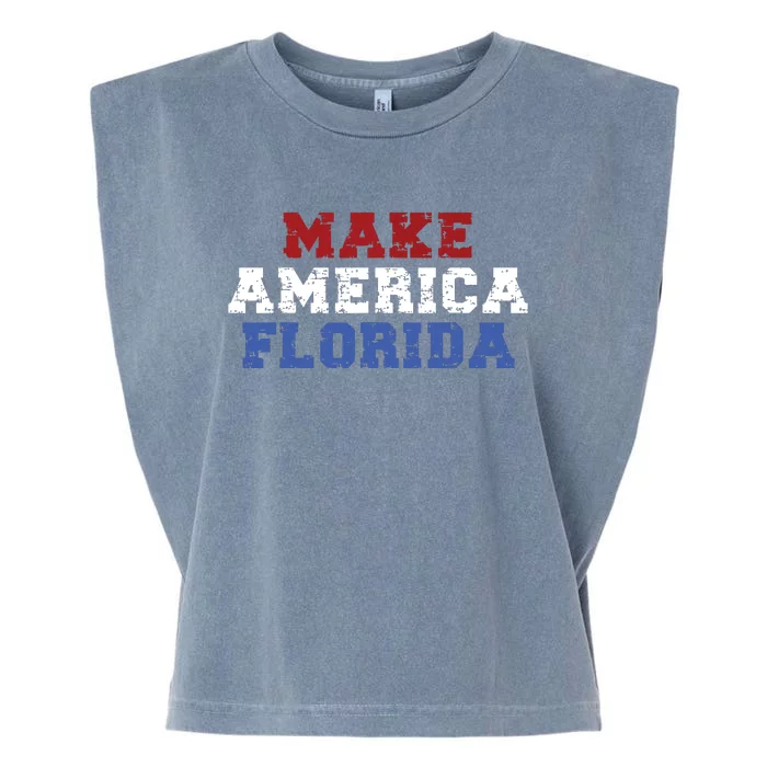 Funny Make America Florida Desantis 2024 Election Sarcastic Garment-Dyed Women's Muscle Tee