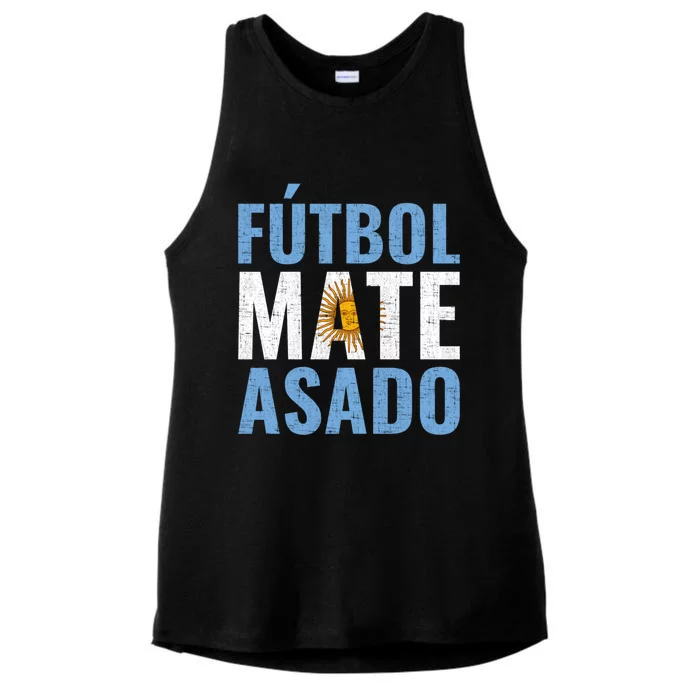 Futbol Mate Asado Argentina Cute Gift Ladies Tri-Blend Wicking Tank