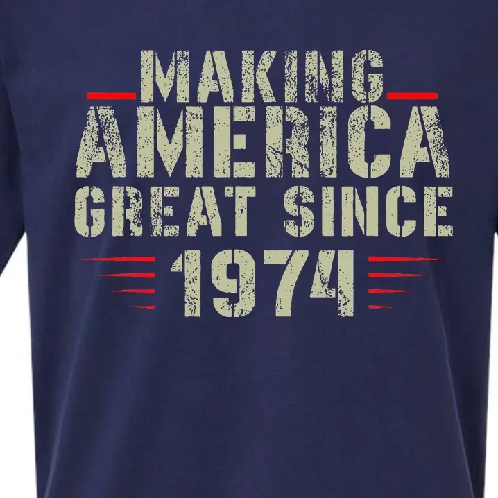 Funny Making America Great Since 1974 Design 48th Birthday Sueded Cloud Jersey T-Shirt