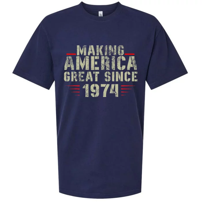 Funny Making America Great Since 1974 Design 48th Birthday Sueded Cloud Jersey T-Shirt