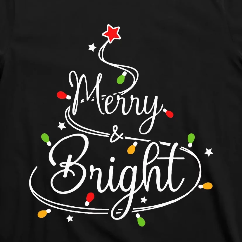 Funny Merry And Bright Christmas Lights Xmas Holiday T-Shirt