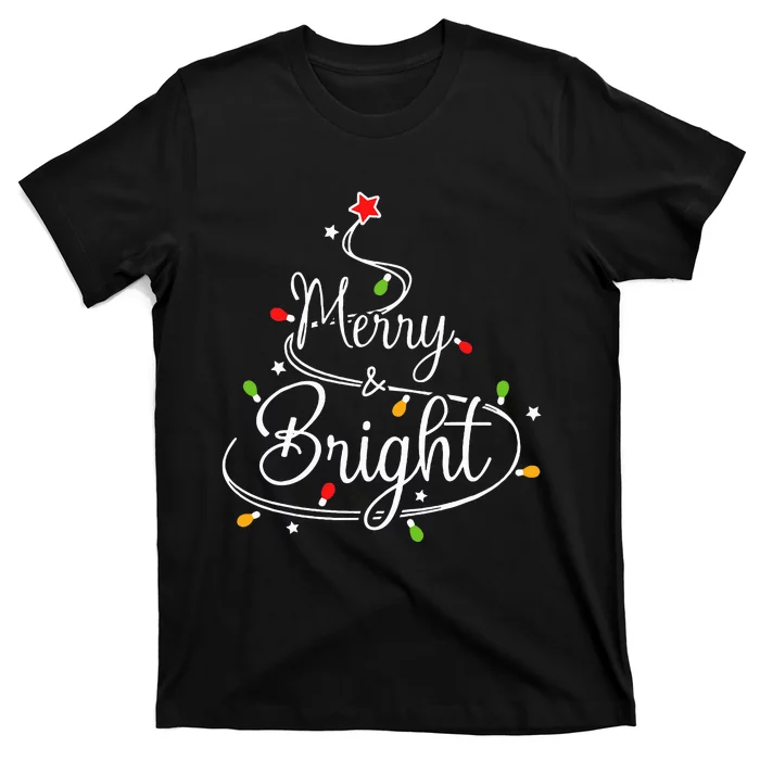 Funny Merry And Bright Christmas Lights Xmas Holiday T-Shirt