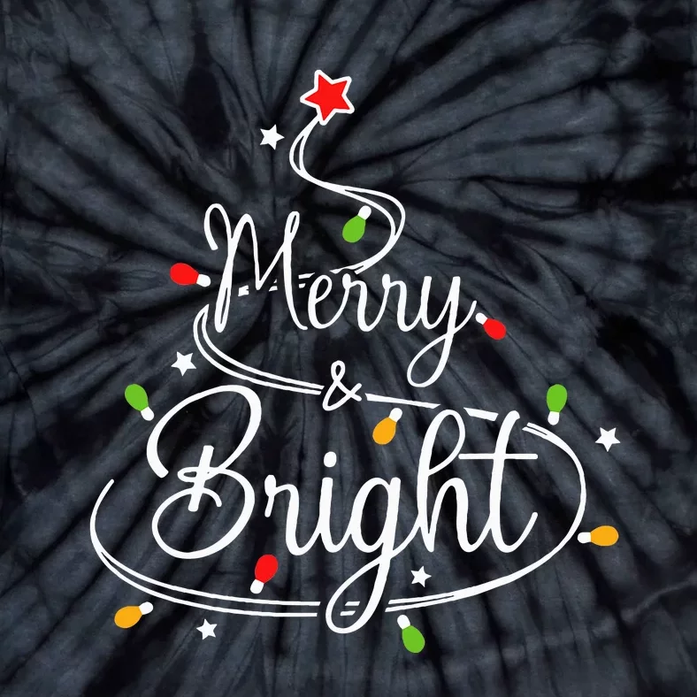 Funny Merry And Bright Christmas Lights Xmas Holiday Tie-Dye T-Shirt