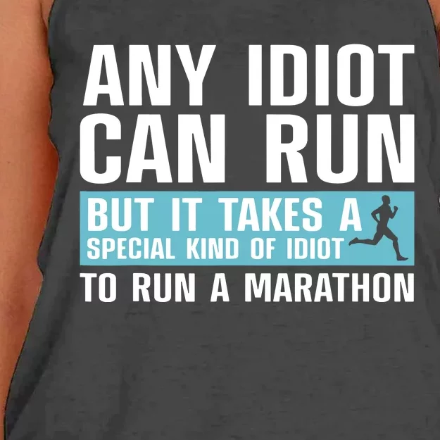 Funny Marathon Art For Men Women Marathoner Running Finisher Women's Knotted Racerback Tank