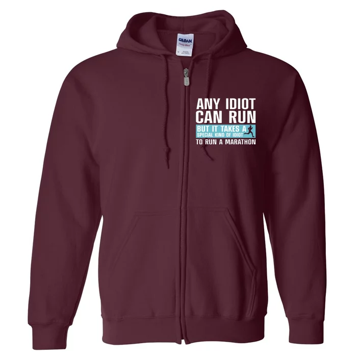 Funny Marathon Art For Men Women Marathoner Running Finisher Full Zip Hoodie