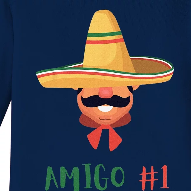 Funny Mexican Amigo 1 Group Matching DIY Halloween Costume Baby Long Sleeve Bodysuit