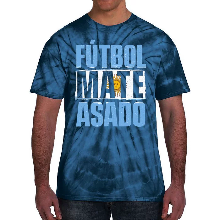 Futbol Mate Asado Argentina Soccer Lover Tie-Dye T-Shirt