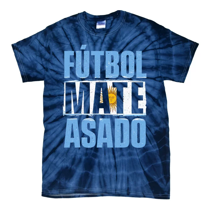 Futbol Mate Asado Argentina Soccer Lover Tie-Dye T-Shirt