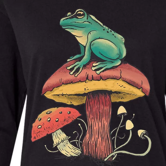 Frog Mushroom Animal Motif Woman Man Mushrooms Animal Womens Cotton Relaxed Long Sleeve T-Shirt