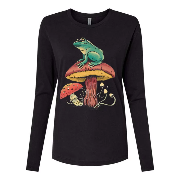 Frog Mushroom Animal Motif Woman Man Mushrooms Animal Womens Cotton Relaxed Long Sleeve T-Shirt