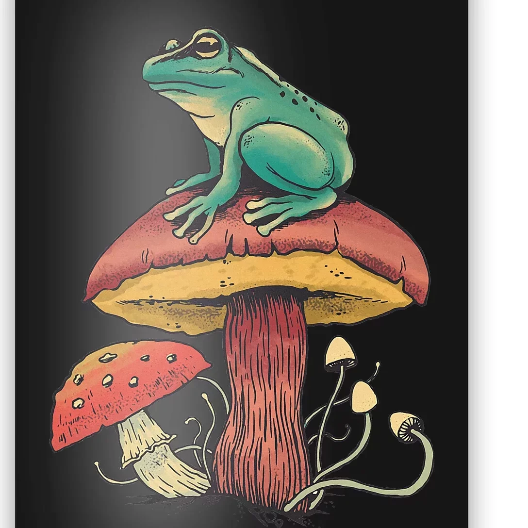 Frog Mushroom Animal Motif Woman Man Mushrooms Animal Poster