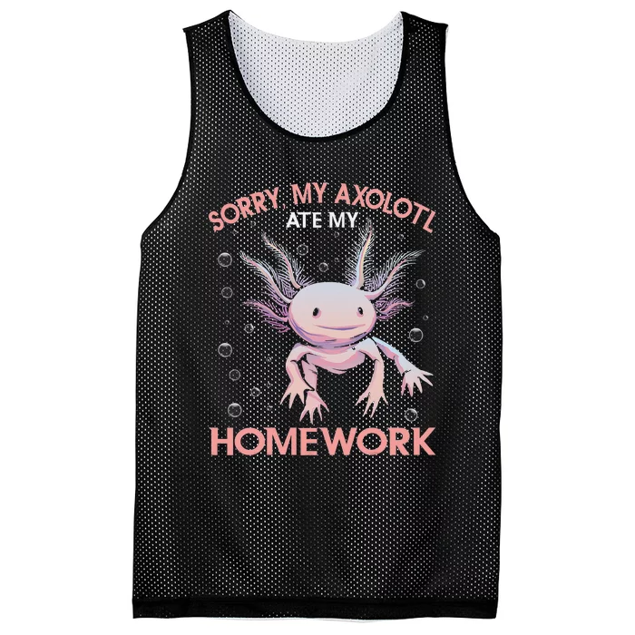 Funny my axolotl ate my homework Salamander Mesh Reversible Basketball Jersey Tank