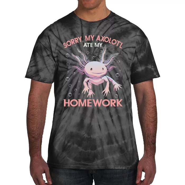 Funny my axolotl ate my homework Salamander Tie-Dye T-Shirt