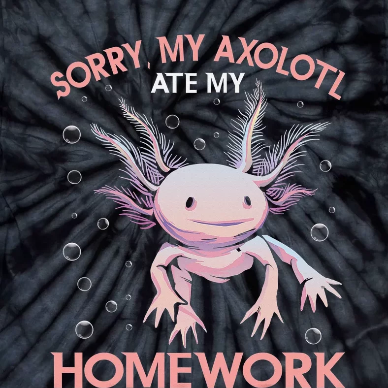 Funny my axolotl ate my homework Salamander Tie-Dye T-Shirt