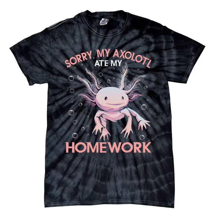 Funny my axolotl ate my homework Salamander Tie-Dye T-Shirt