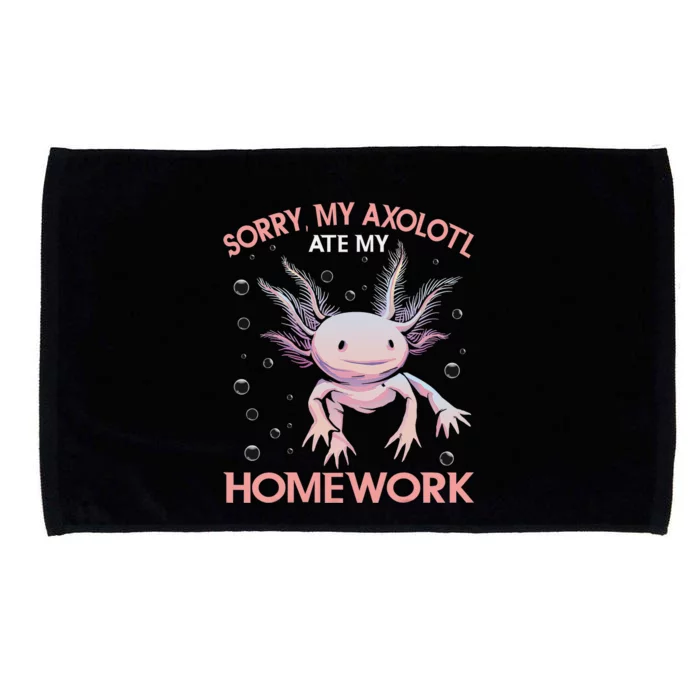 Funny my axolotl ate my homework Salamander Microfiber Hand Towel