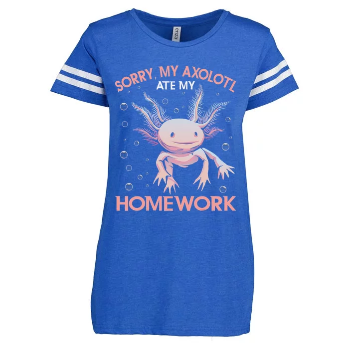 Funny my axolotl ate my homework Salamander Enza Ladies Jersey Football T-Shirt