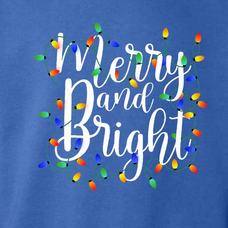 Funny Merry and Bright Christmas Lights Xmas Holiday Toddler Hoodie