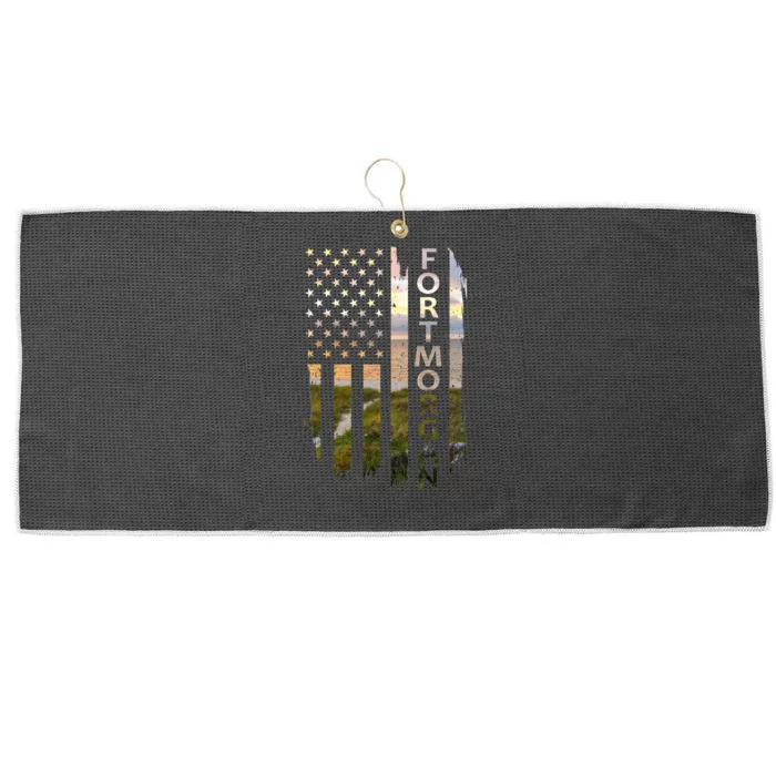 Fort Morgan Alabama Summer Sunset American Flag Patriotic Large Microfiber Waffle Golf Towel