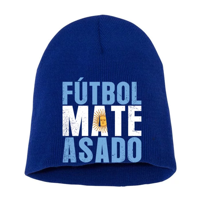 Futbol Mate Asado Gift Argentinian Football Argentina Gift Short Acrylic Beanie