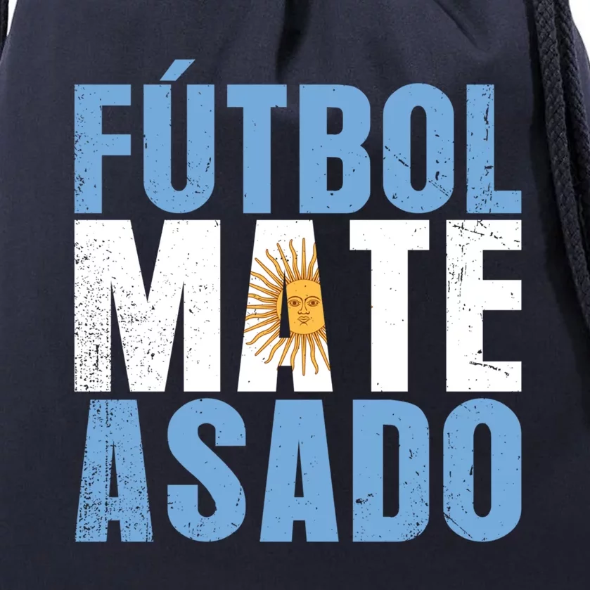 Futbol Mate Asado Gift Argentinian Football Argentina Gift Drawstring Bag