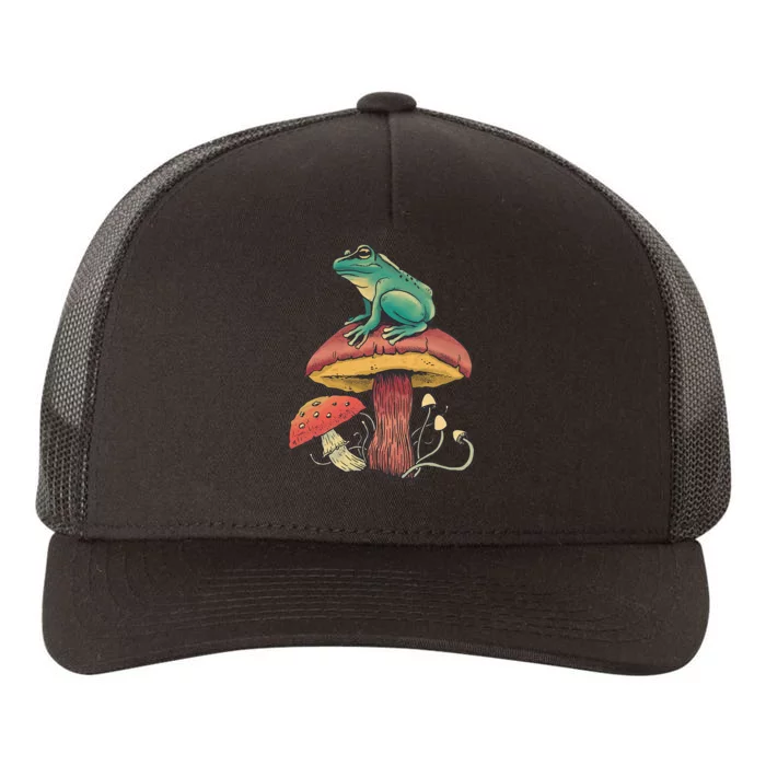 Frog Mushroom Animal Motif Woman Man Mushrooms Animal Yupoong Adult 5-Panel Trucker Hat