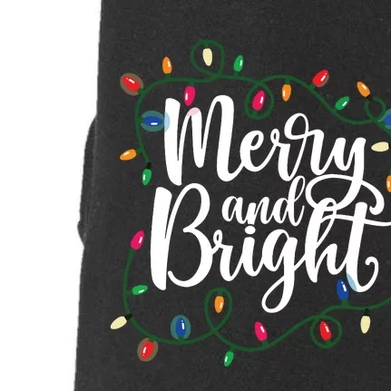 Funny Merry And Bright Christmas Lights Xmas Holiday Doggie 3-End Fleece Hoodie