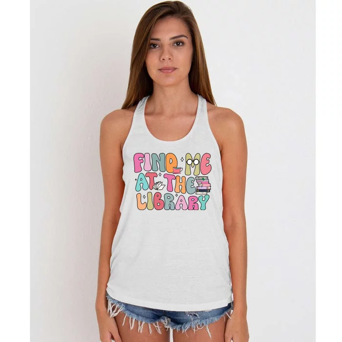 Find Me At The Library Women's Knotted Racerback Tank