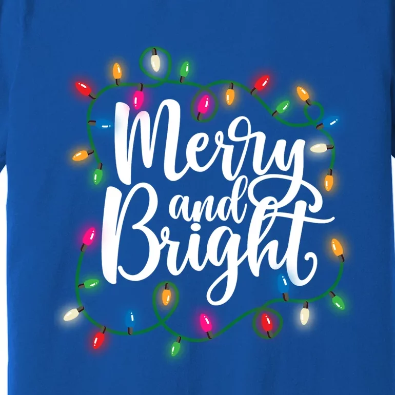 Funny Merry And Bright Christmas Lights Xmas Holiday Gift Premium T-Shirt