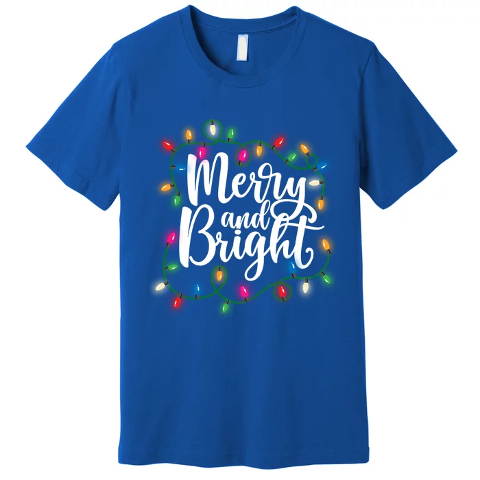 Funny Merry And Bright Christmas Lights Xmas Holiday Gift Premium T-Shirt