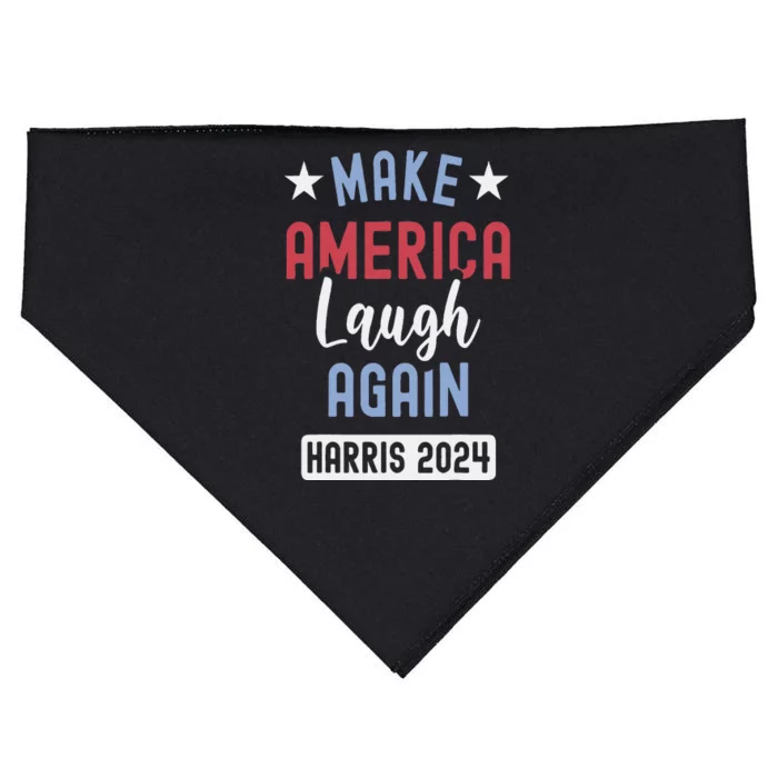 Funny Make America Laugh Again President 2024 USA-Made Doggie Bandana