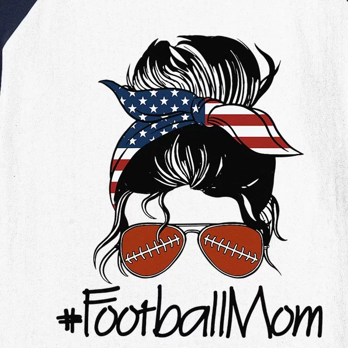 Football Mama American Football Mom Baseball Sleeve Shirt