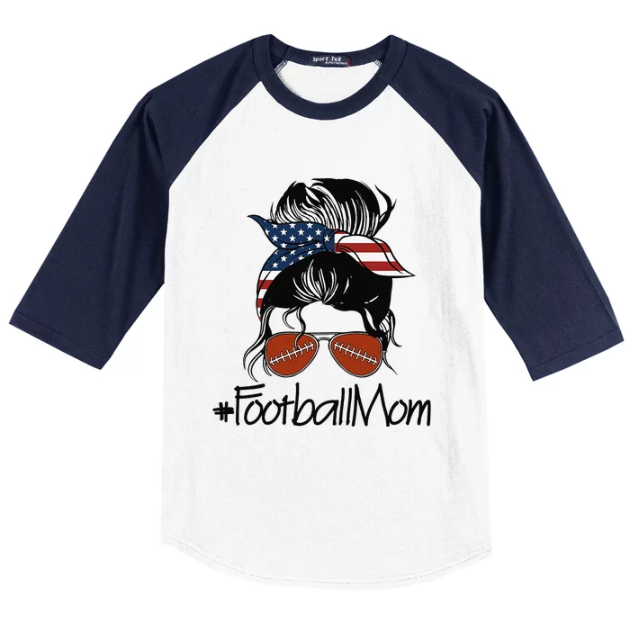 Football Mama American Football Mom Baseball Sleeve Shirt