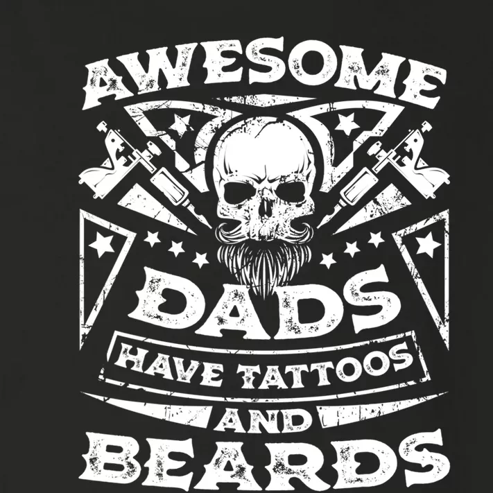 Funny Mens Awesome Dads Have Tattoos And Beards Gift Toddler Long Sleeve Shirt