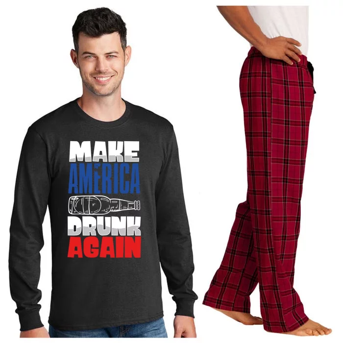 Funny Make America Drunk Again 4th Of July Ing Outfit Gift Long Sleeve Pajama Set