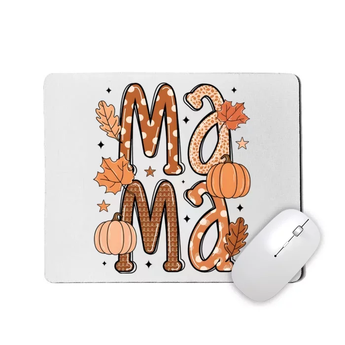 Fall Mama Autumn Leaves Pumpkin Mousepad