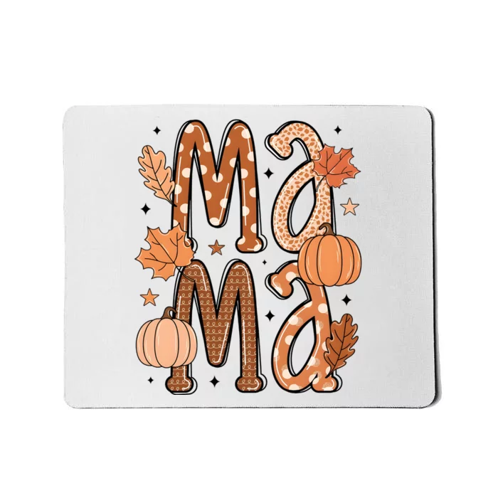 Fall Mama Autumn Leaves Pumpkin Mousepad